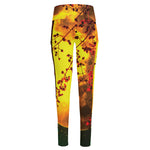 Yellow Full Moon Print High-Waisted Pocket Leggings