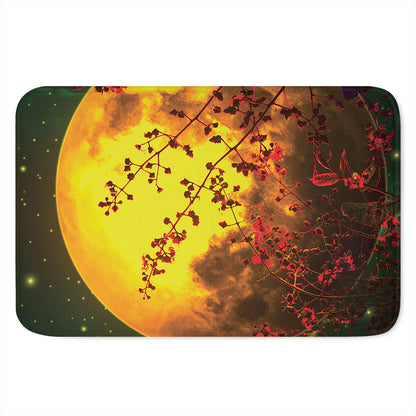 Yellow Full Moon Print Indoor Door Mat