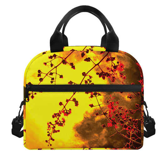 Yellow Full Moon Print Insulated Lunch Bag