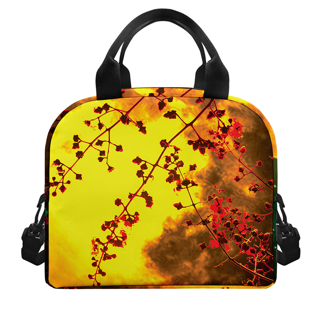Yellow Full Moon Print Insulated Lunch Bag