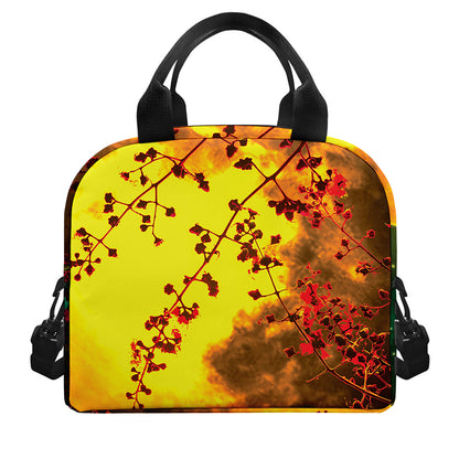 Yellow Full Moon Print Insulated Lunch Bag