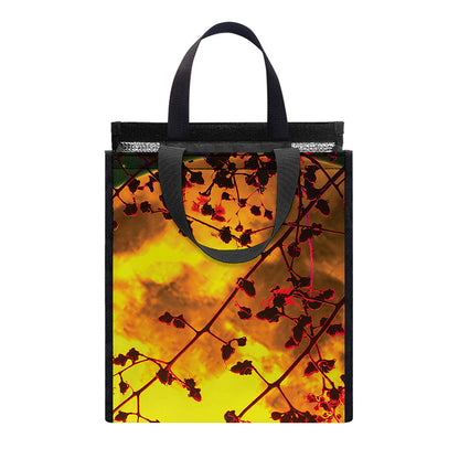Yellow Full Moon Print Insulated Lunch Tote