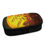 Yellow Full Moon Print Insulin Cooler Travel Case