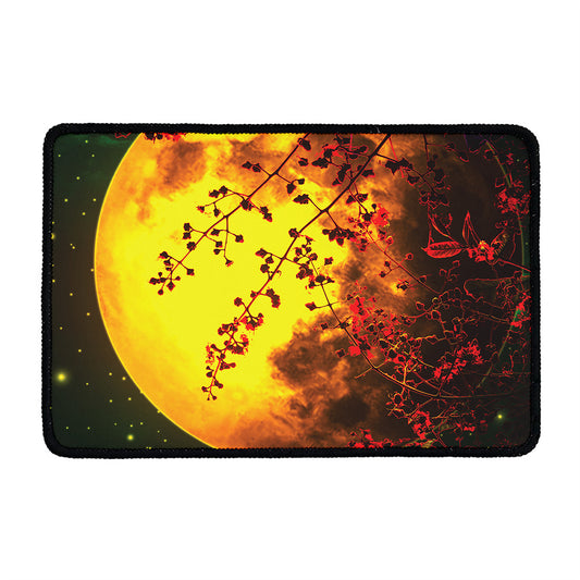 Yellow Full Moon Print Kitchen Mat