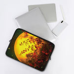 Yellow Full Moon Print Laptop Sleeve