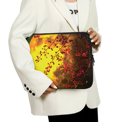 Yellow Full Moon Print Laptop Sleeve
