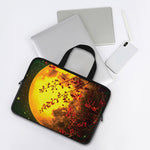 Yellow Full Moon Print Laptop Sleeve With Handle