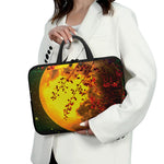 Yellow Full Moon Print Laptop Sleeve With Handle