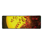Yellow Full Moon Print Long Kitchen Mat