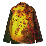 Yellow Full Moon Print Men's Blazer