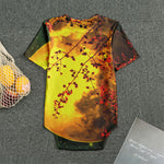 Yellow Full Moon Print Men's Bodysuit