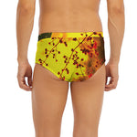 Yellow Full Moon Print Men's Briefs