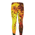 Yellow Full Moon Print Men's leggings