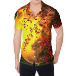 Yellow Full Moon Print Men's Shirt