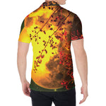 Yellow Full Moon Print Men's Shirt