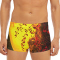 Yellow Full Moon Print Men's Short Boxer Briefs