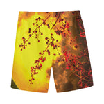 Yellow Full Moon Print Men's Sports Shorts