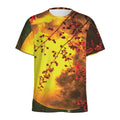 Yellow Full Moon Print Men's Athletic T-Shirt