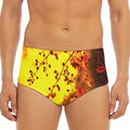 Yellow Full Moon Print Men's Triangle Swim Briefs
