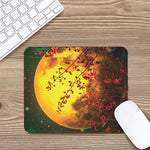 Yellow Full Moon Print Mouse Pad