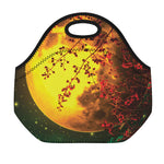 Yellow Full Moon Print Neoprene Lunch Bag