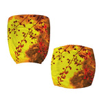 Yellow Full Moon Print Office Chair Cover