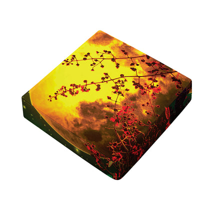 Yellow Full Moon Print Outdoor Seat Cushion Cover