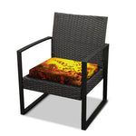 Yellow Full Moon Print Outdoor Seat Cushion Cover