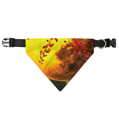 Yellow Full Moon Print Over The Collar Dog Bandana