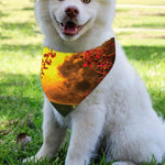 Yellow Full Moon Print Over The Collar Dog Bandana