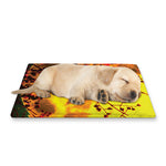 Yellow Full Moon Print Pet Cooling Mat Cover
