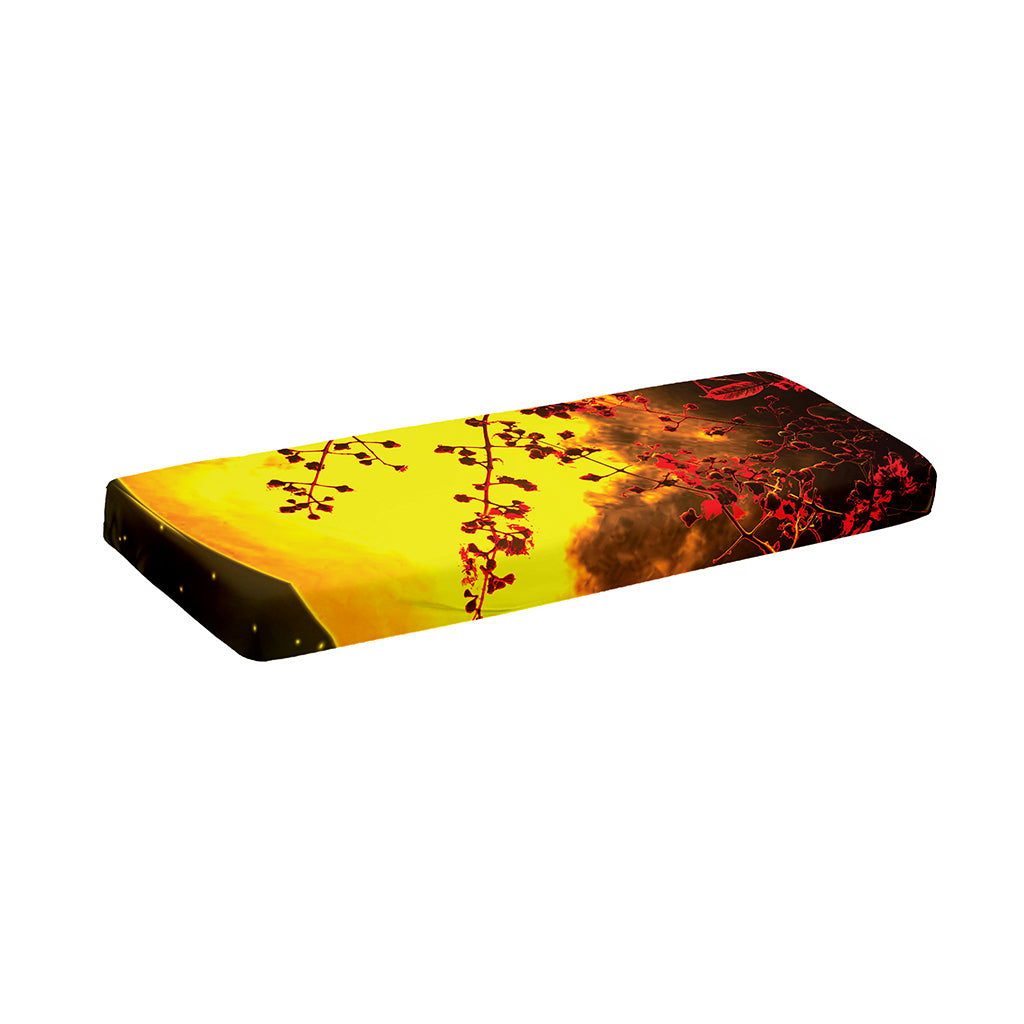 Yellow Full Moon Print Piano Keyboard Cover