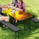 Yellow Full Moon Print Picnic Table Cover