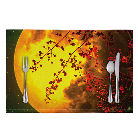 Yellow Full Moon Print Placemat
