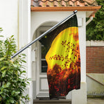 Yellow Full Moon Print Polyester Flag