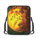 Yellow Full Moon Print Rectangular Crossbody Bag