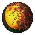 Yellow Full Moon Print Round Blanket