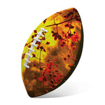 Yellow Full Moon Print Rugby Ball