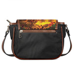 Yellow Full Moon Print Saddle Bag