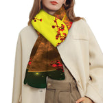 Yellow Full Moon Print Scarf