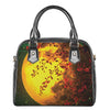 Yellow Full Moon Print Shoulder Handbag