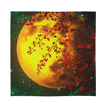 Yellow Full Moon Print Silk Bandana