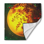 Yellow Full Moon Print Silk Bandana