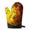 Yellow Full Moon Print Single Oven Mitt