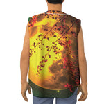 Yellow Full Moon Print Sleeveless Baseball Jersey