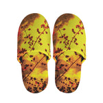 Yellow Full Moon Print Slippers