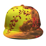 Yellow Full Moon Print Snapback Cap
