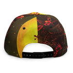 Yellow Full Moon Print Snapback Cap
