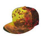 Yellow Full Moon Print Snapback Cap
