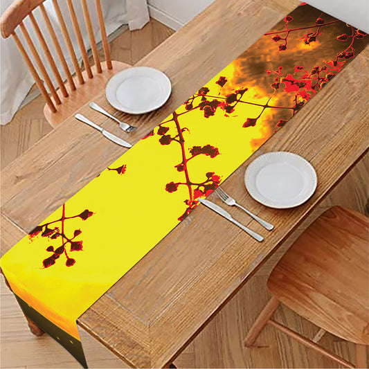 Yellow Full Moon Print Table Runner